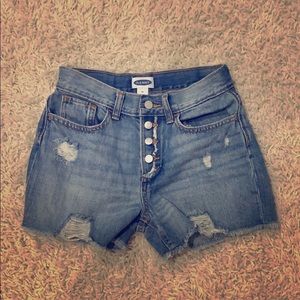 Ripped jean shorts